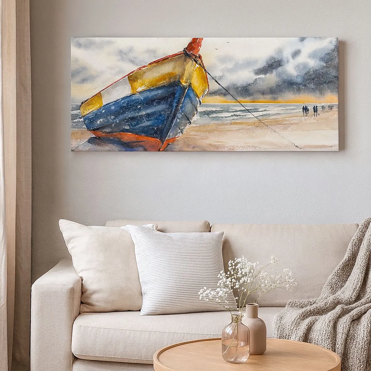 Canvastavla - Bild på duk - Vila på stranden - 100x40 cm