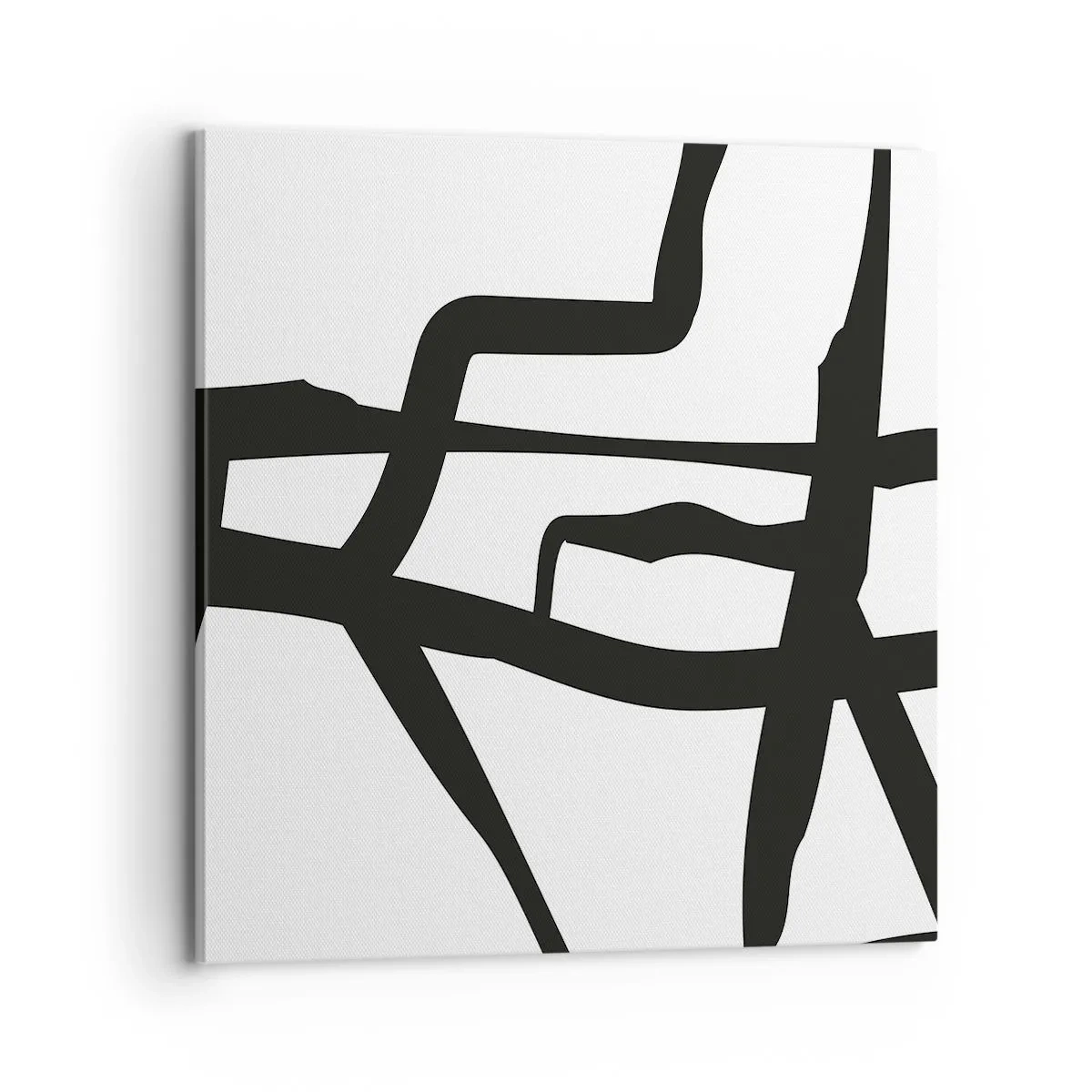 Canvastavla - Bild på duk - Svartvit konstruktion - 70x70 cm