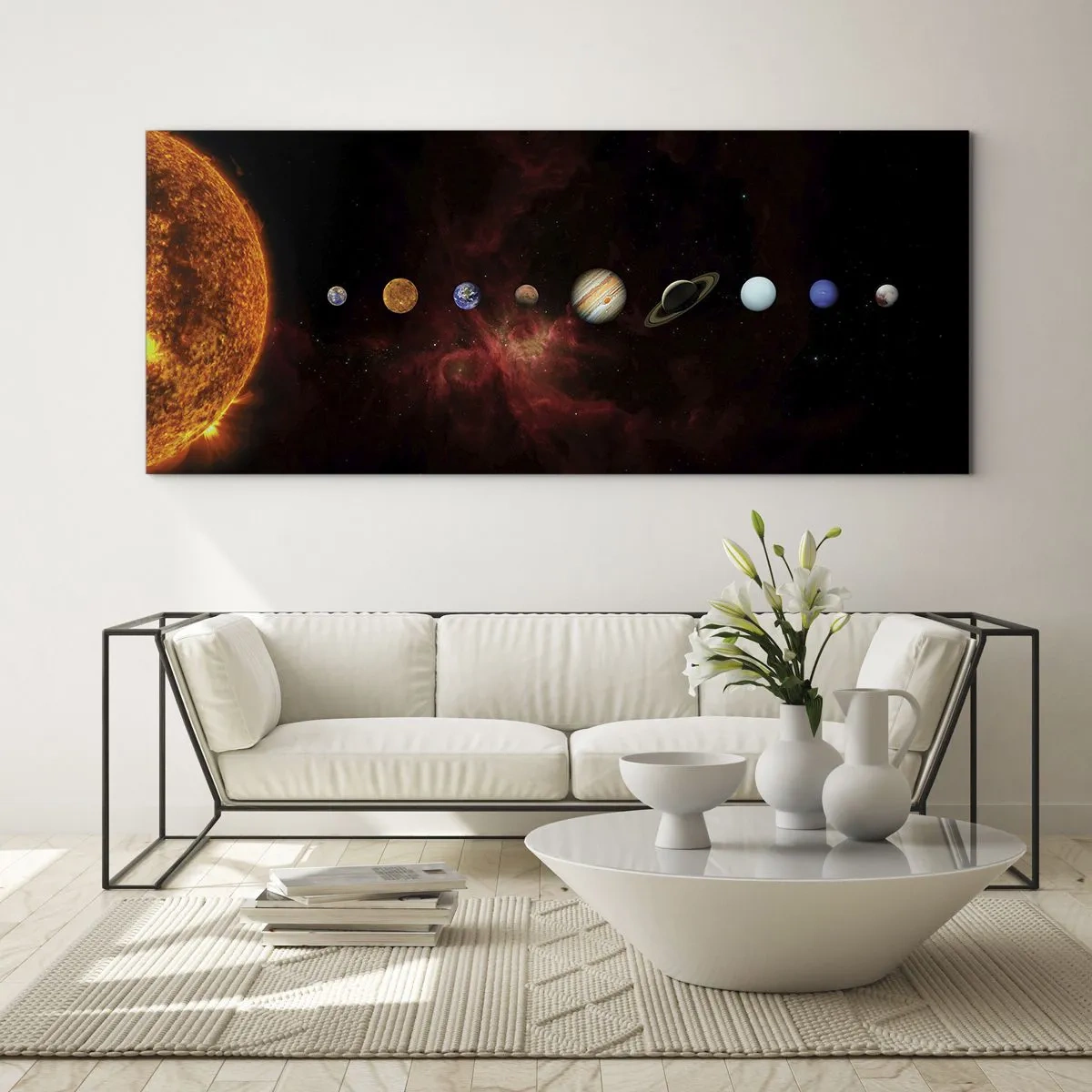 Glastavla - Bild på glas - Vårt grannskap - 160x50 cm