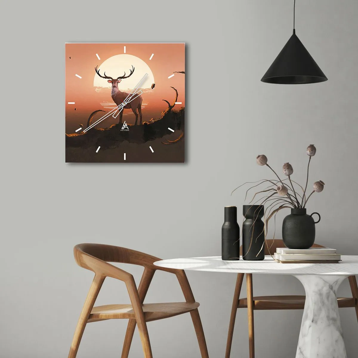 Väggklocka - Klocka på glas - Denna natt är inte lik de andra - 40x40 cm