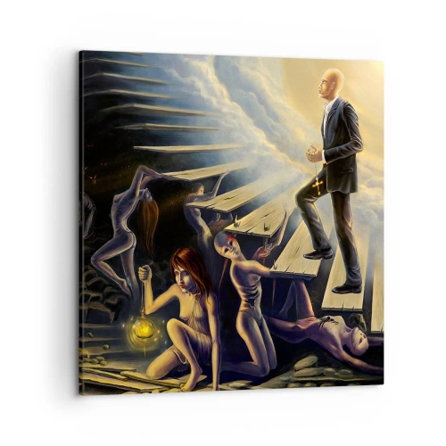 Canvastavla - Bild på duk - Danteisk vandring mot ljuset - 50x50 cm