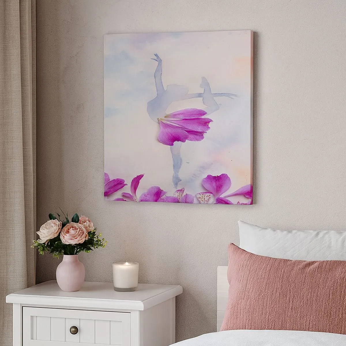 Canvastavla - Bild på duk - Ömtålig som en blomma - 30x30 cm