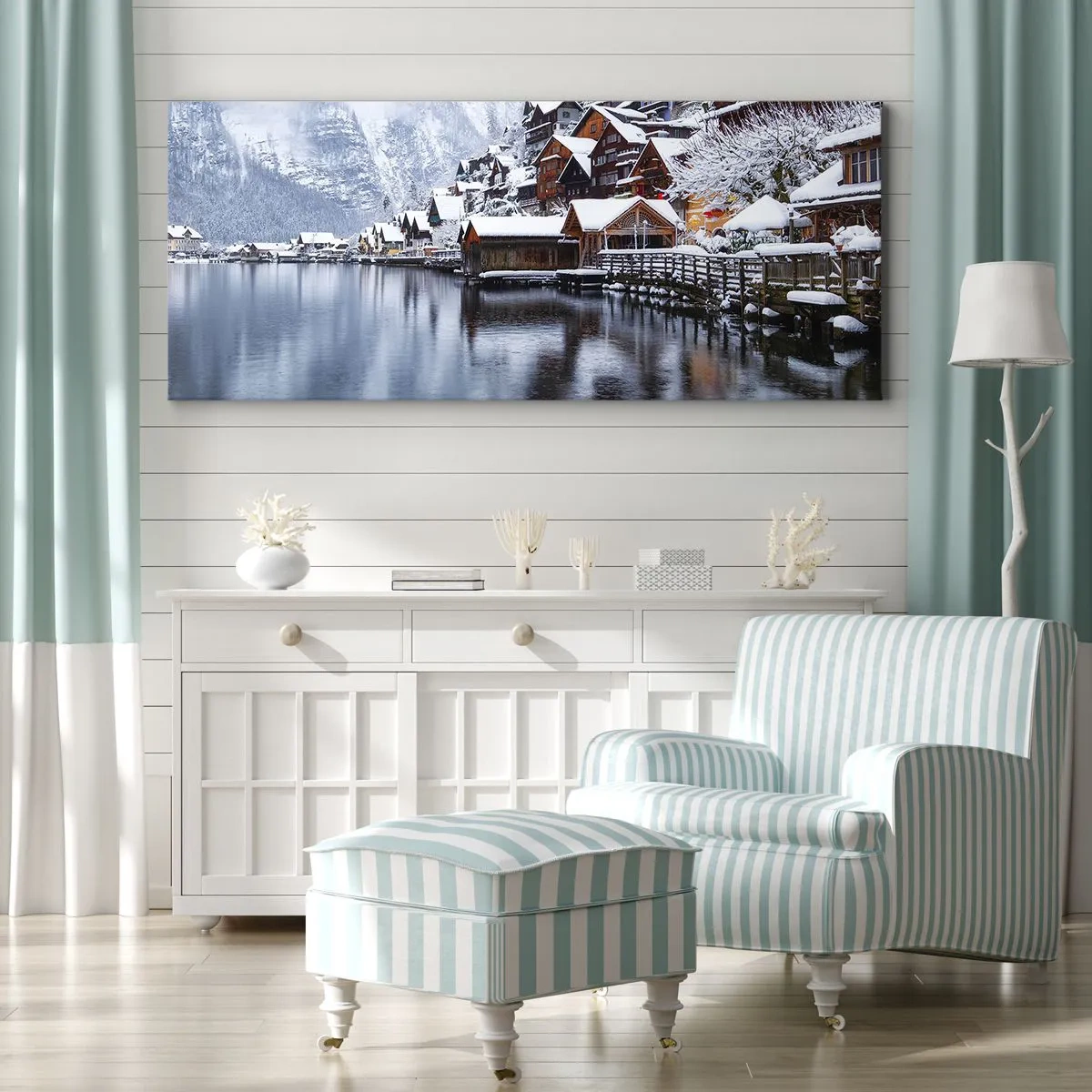 Canvastavla - Bild på duk - I vinterns dräkt - 160x50 cm