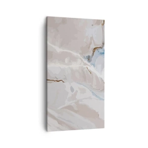 Canvastavla - Bild på duk - Blåa meanderlopp under vithet - 45x80 cm