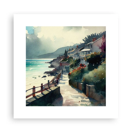 Affisch - Medelhavsstad - 30x30 cm
