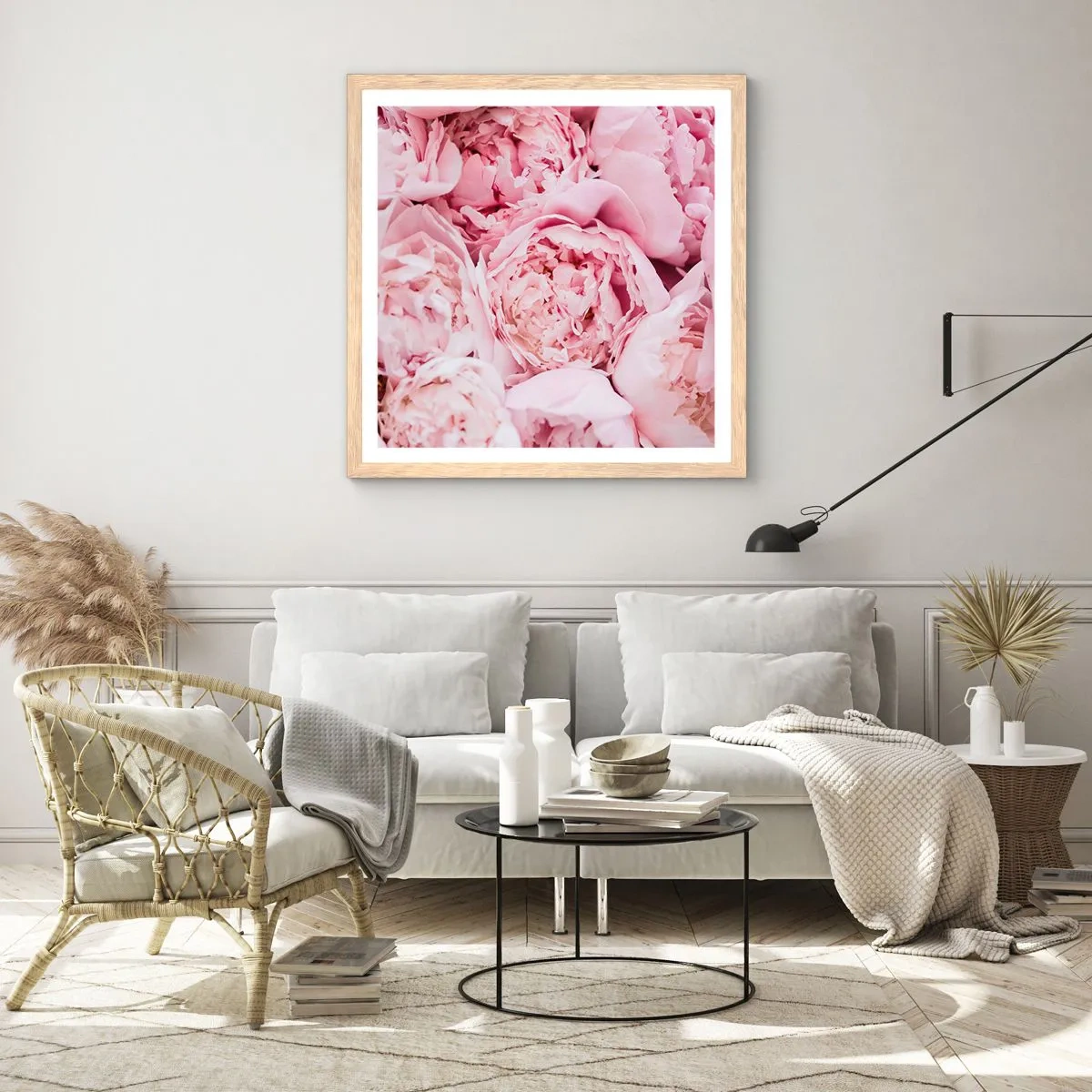 Affisch i ram av ljusek - Hopklämda och doftande - 30x30 cm