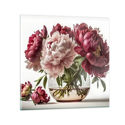 Glastavla - Bild på glas - I full blom av skönhet - 30x30 cm