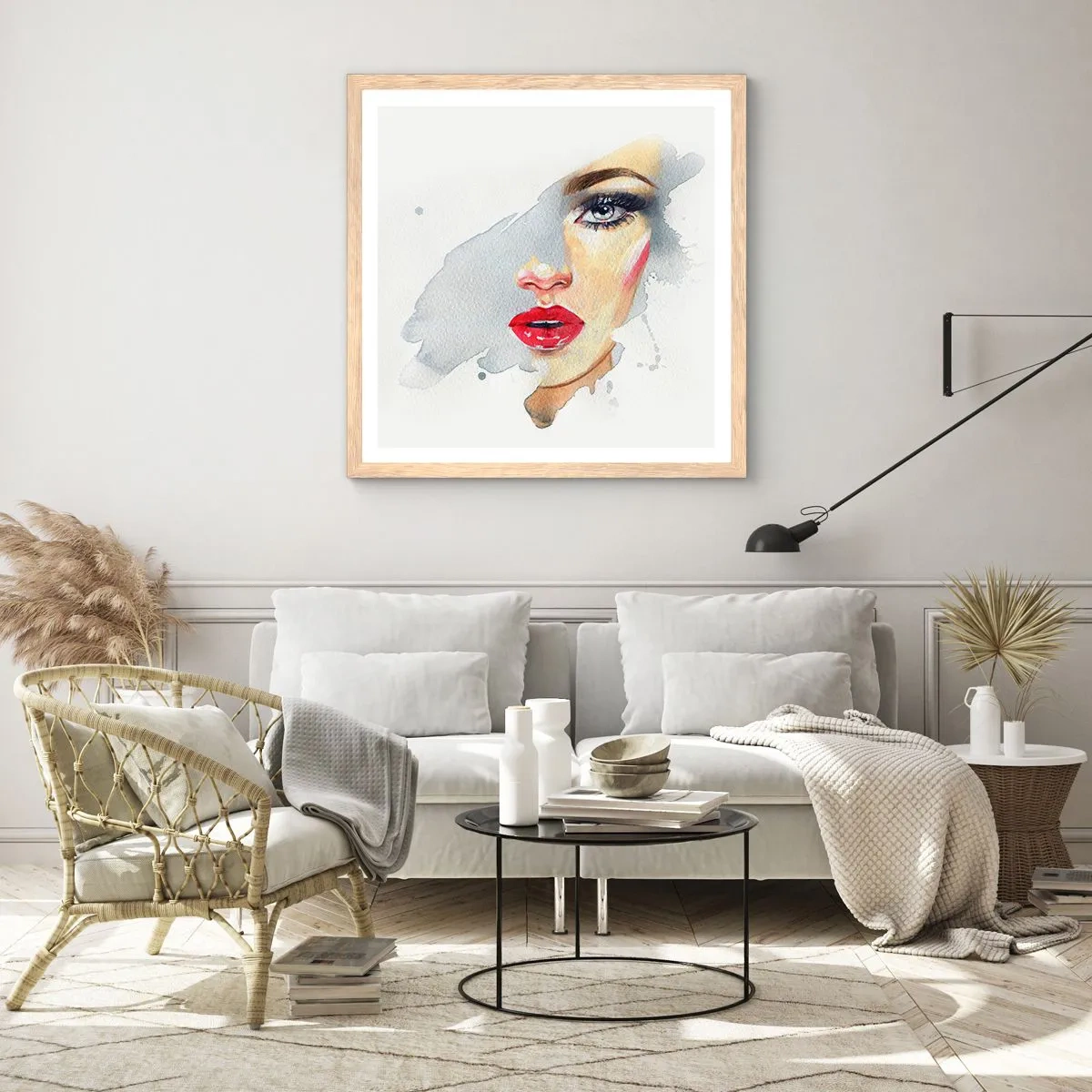 Affisch i ram av ljusek - Reflektion i vattendroppe - 50x50 cm