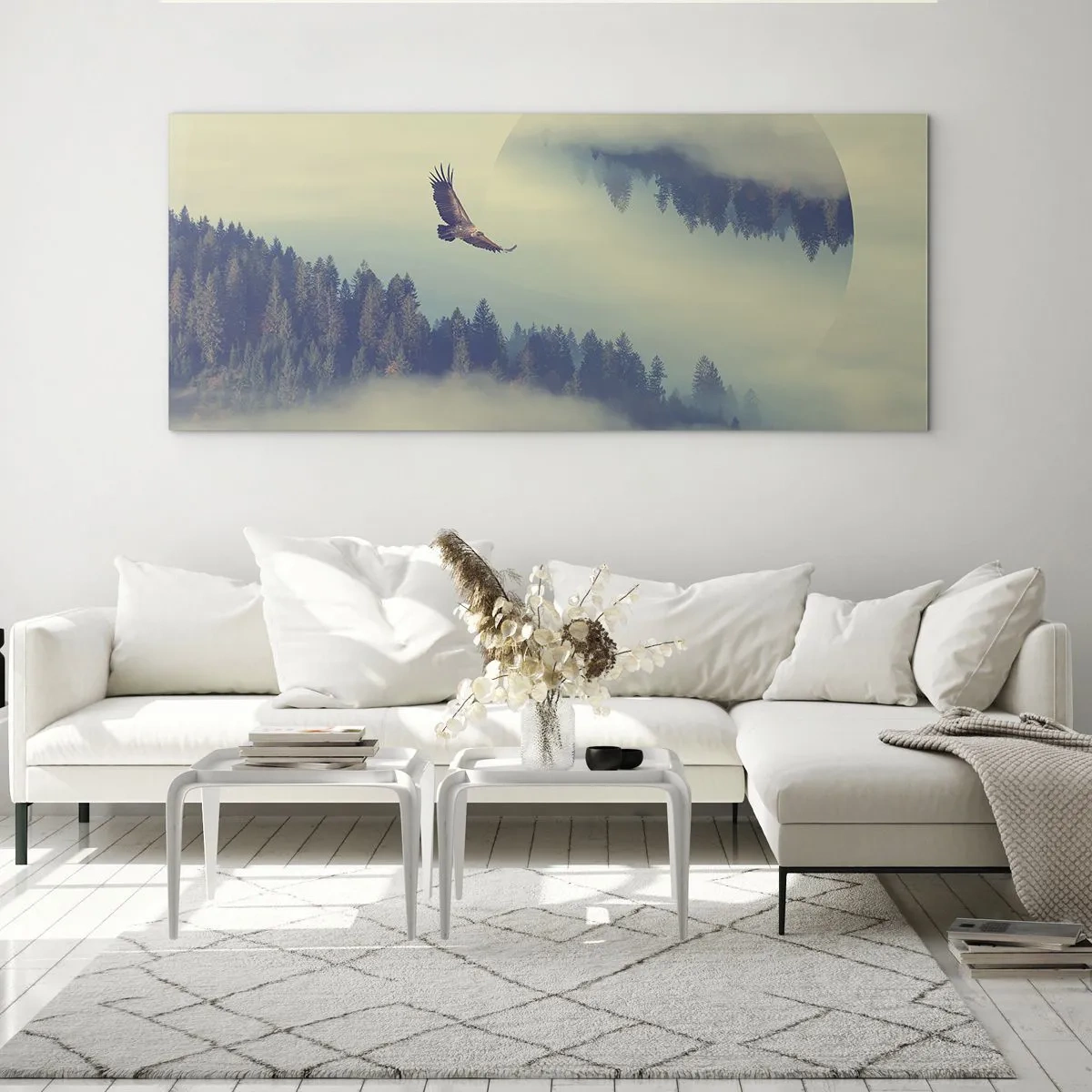 Glastavla - Bild på glas - Örnens skugga - 90x30 cm