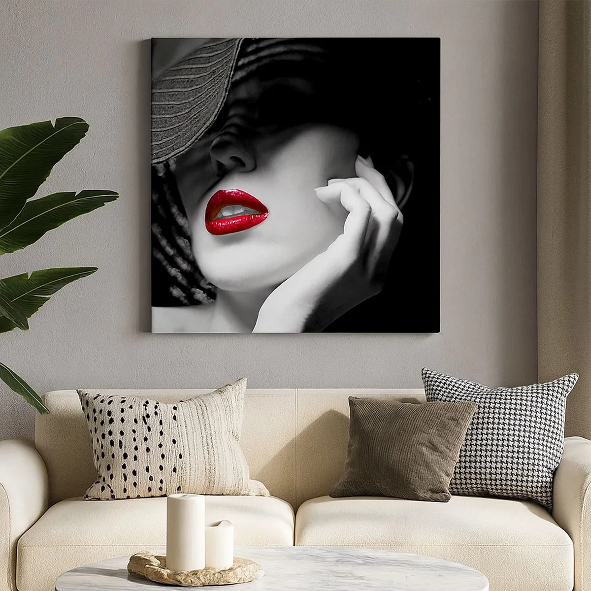 Canvastavla - Bild på duk - En studie i scharlakansröd - 30x30 cm