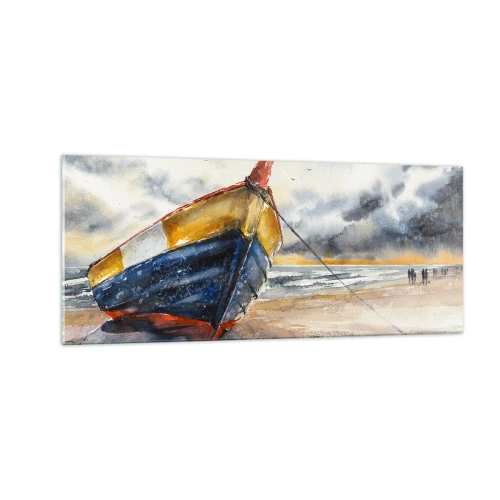 Glastavla - Bild på glas - Vila på stranden - 100x40 cm