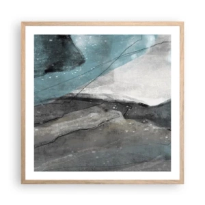 Affisch i ram av ljusek - Abstraktion: stenar och is - 60x60 cm