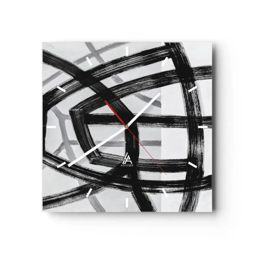 Väggklocka - Klocka på glas - Att skapa djupet - 30x30 cm
