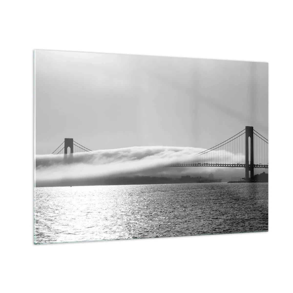 Glastavla - Bild på glas - Passera Golden Gate - 100x70 cm