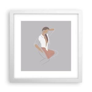Affisch i vit ram - Charmens kontur - 30x30 cm