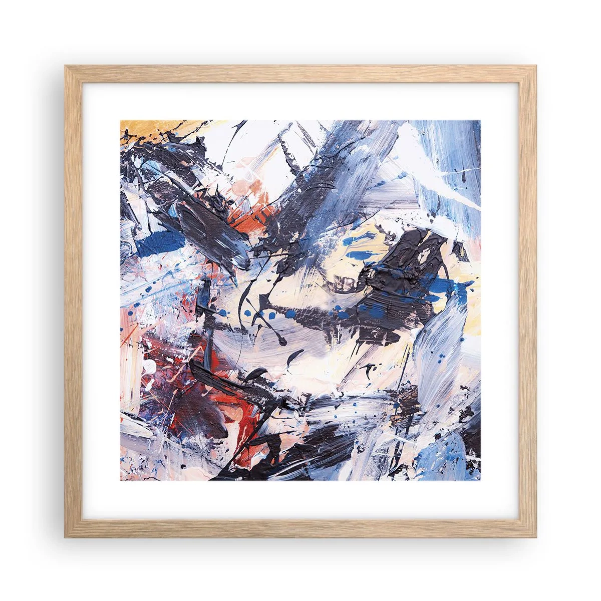 Affisch i ram av ljusek - Abstraktionen galna dans - 40x40 cm