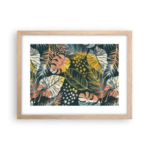 Affisch i ram av ljusek - Lövfantasi - 40x30 cm