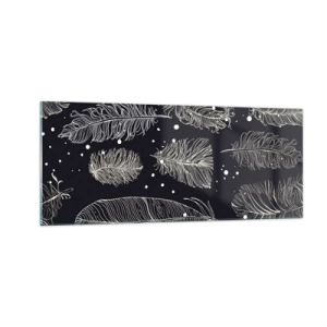 Glastavla - Bild på glas - Fjäderspets - 100x40 cm