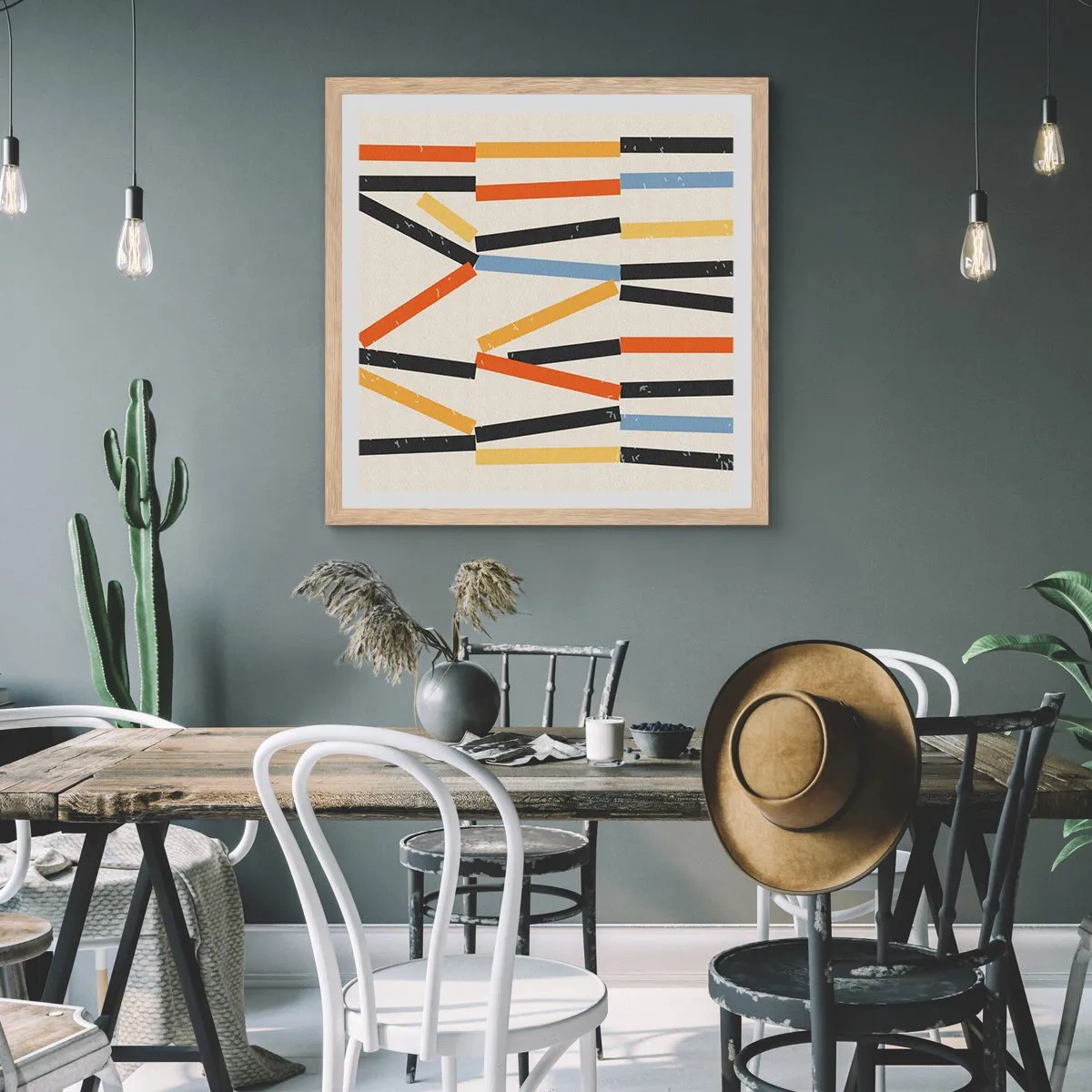 Affisch i ram av ljusek - Horisontell komposition - 60x60 cm