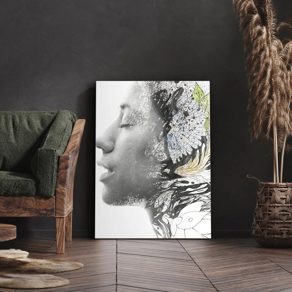 Canvastavla - Bild på duk - Doppad i naturen - 80x120 cm