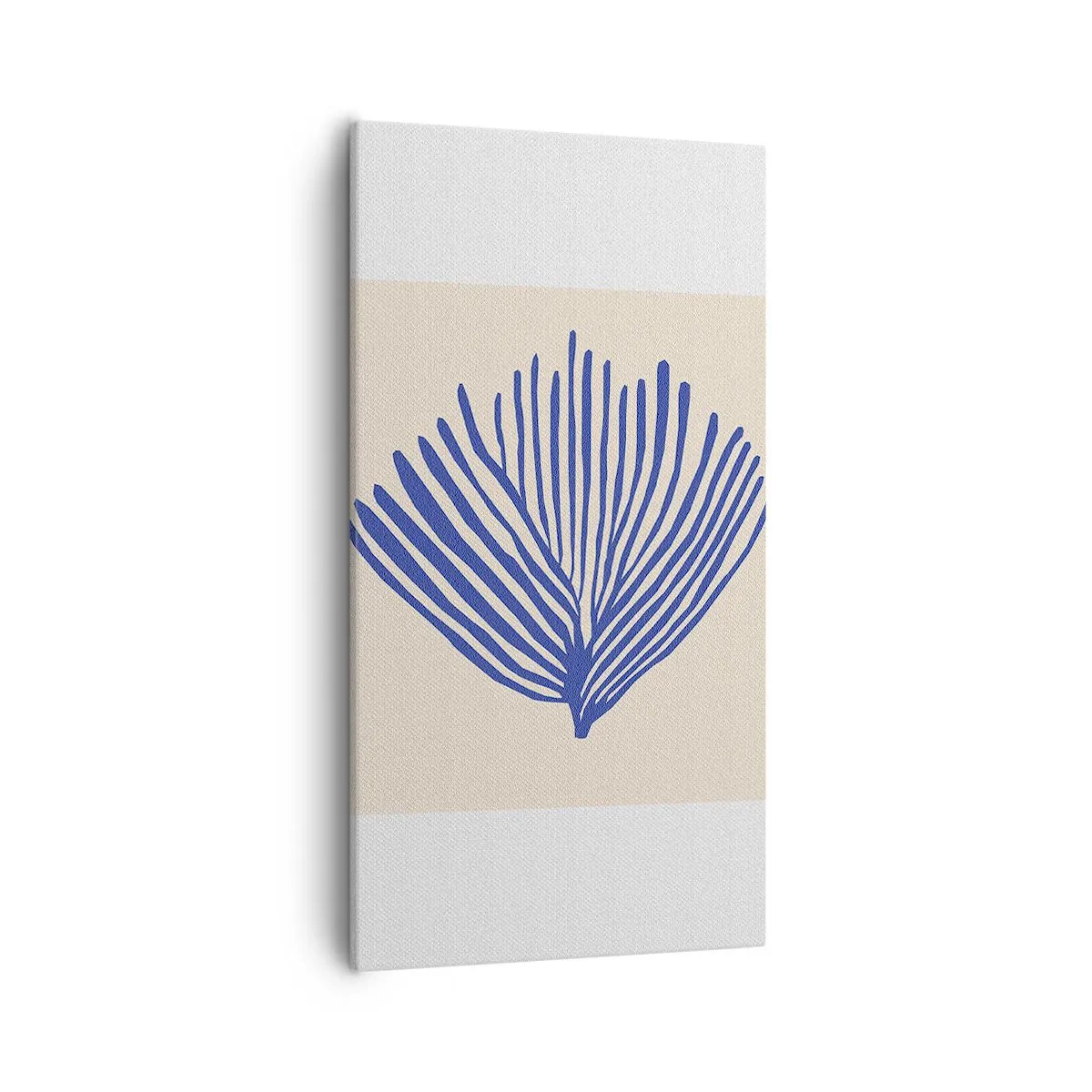 Canvastavla - Bild på duk - Blå solfjäder - 55x100 cm