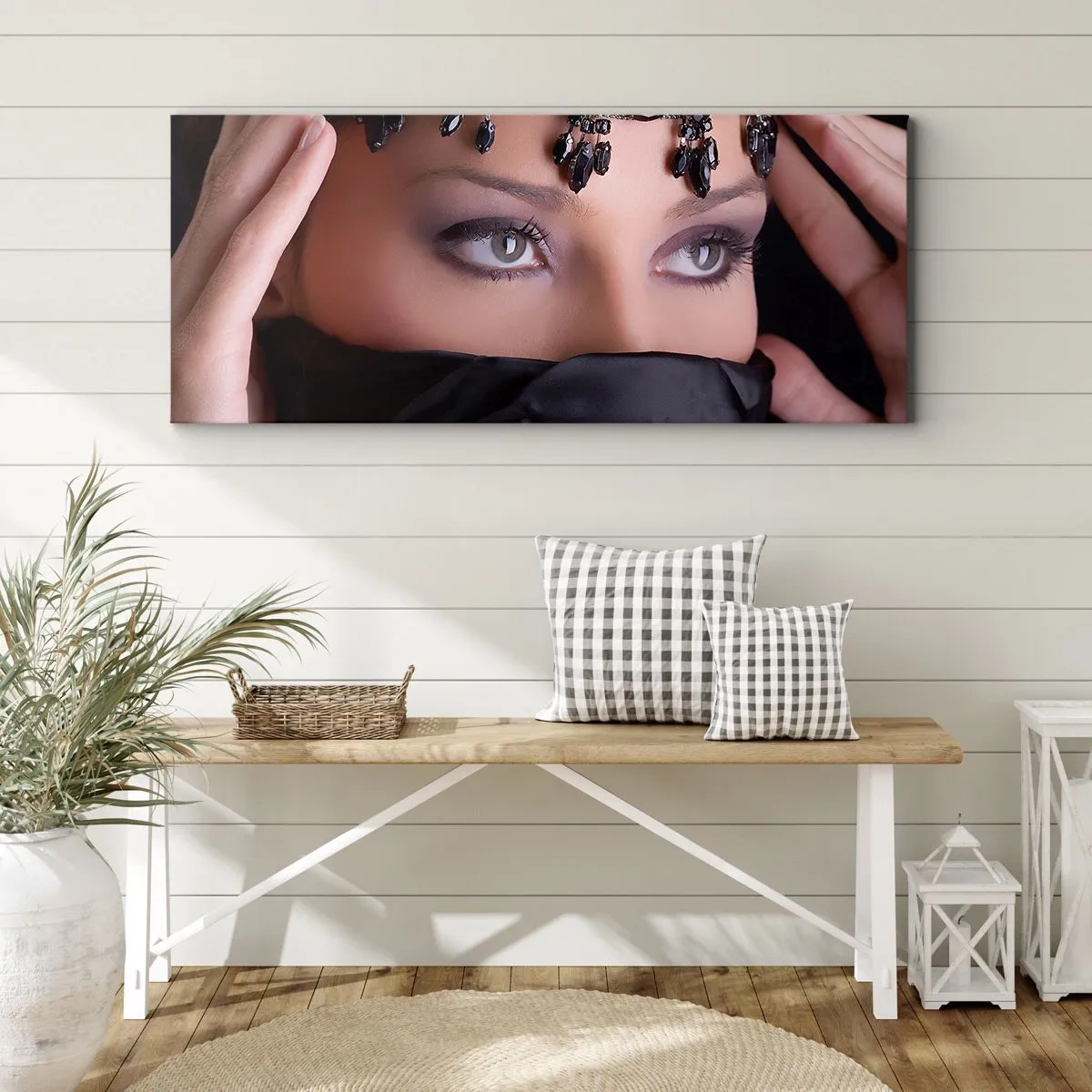 Canvastavla - Bild på duk - Lockande orientalisk hemlighet - 140x50 cm