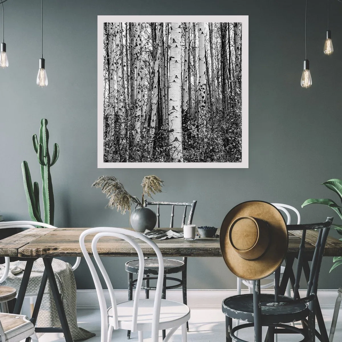 Affisch - Björkpelargång - 60x60 cm