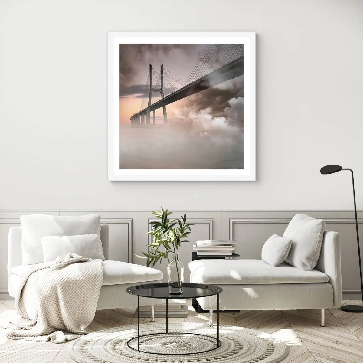 Affisch i vit ram - Vid en flod som inte finns - 30x30 cm