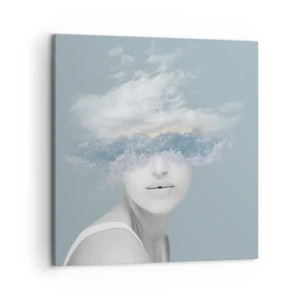 Canvastavla - Bild på duk - Med huvudet i molnen - 50x50 cm