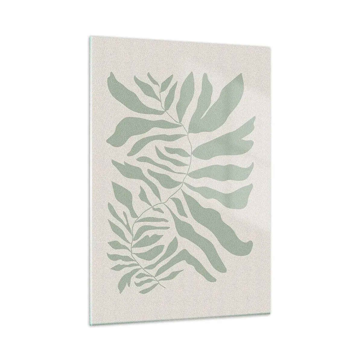 Glastavla - Bild på glas - Smaragdgrön gren - 50x70 cm