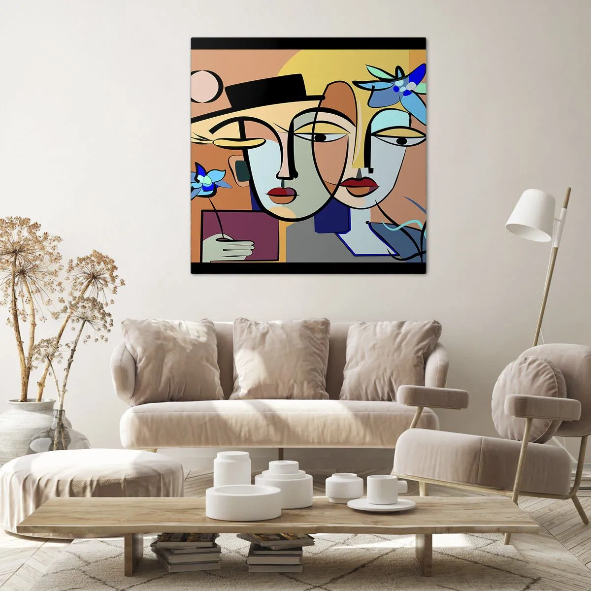 Canvastavla - Bild på duk - Picassos randez vous - 30x30 cm
