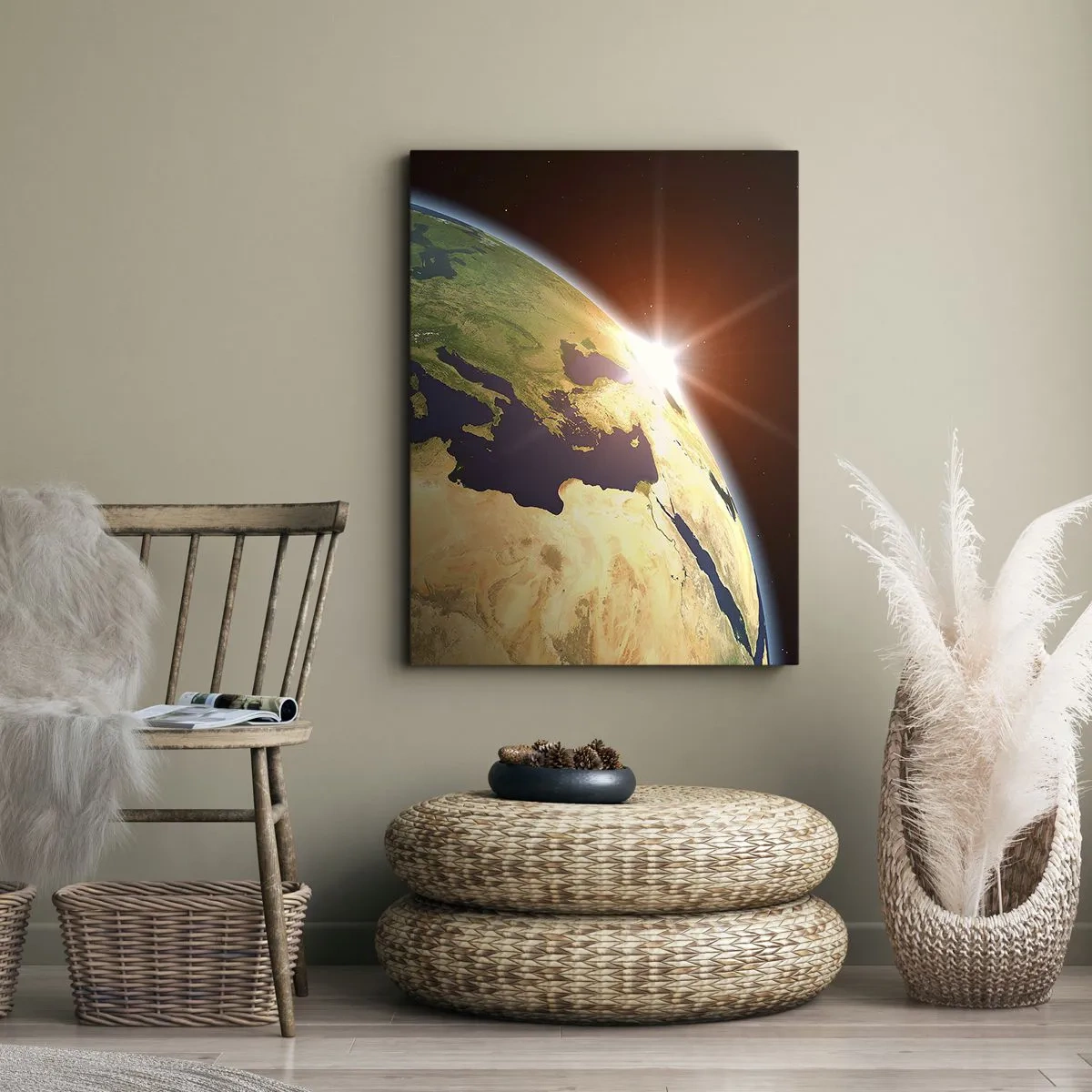 Canvastavla - Bild på duk - Soluppgång - 45x80 cm