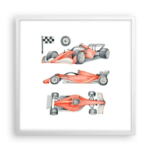 Affisch i vit ram - Att komma ikapp en dröm - 50x50 cm