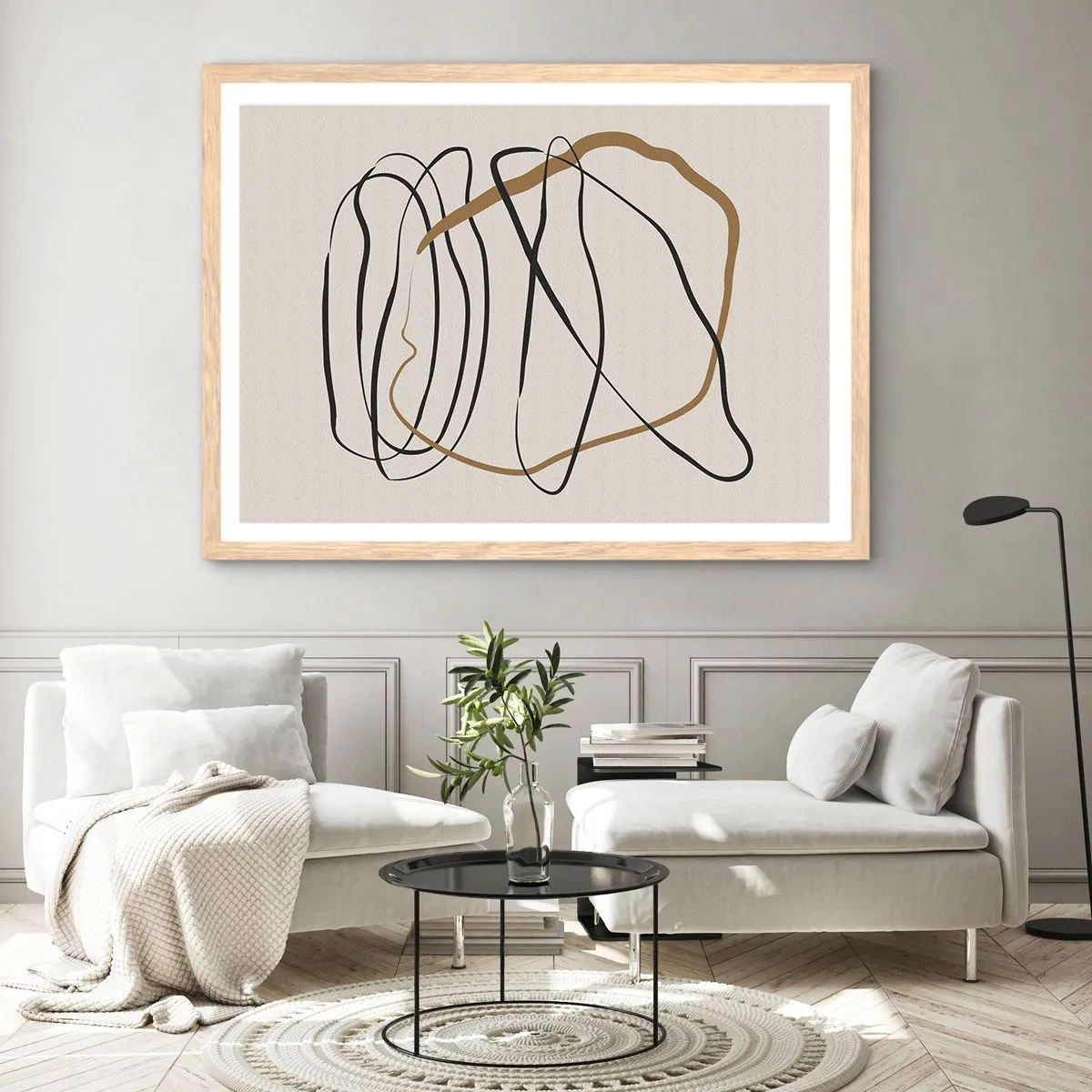 Affisch i ram av ljusek - Komposition: besittande dans - 91x61 cm