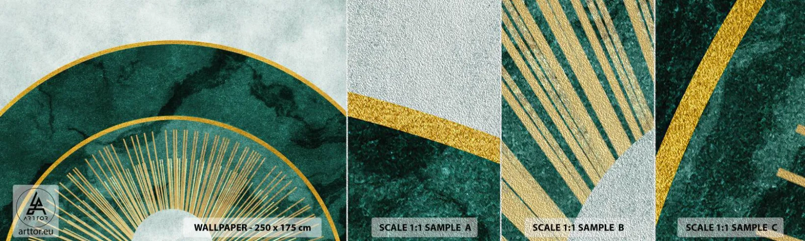 Provbit av fototapet Premium Sand - Ett annorlunda solsystem - Art déco, Modern, Abstraktion - 100x30 cm