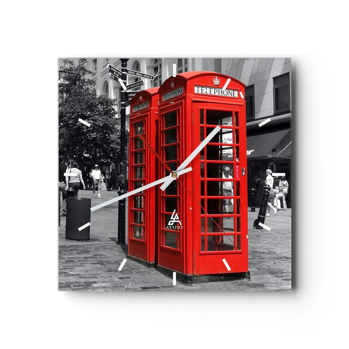 Väggklocka - Klocka på glas - , - 40x40 cm