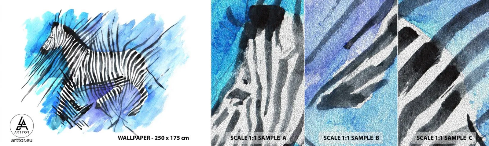 Provbit av fototapet Premium Sand - Gömd i ränderna - Djur, Revben, Afrika - 100x30 cm