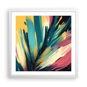 Affisch i vit ram - Komposition - en explosion av glädje - 50x50 cm