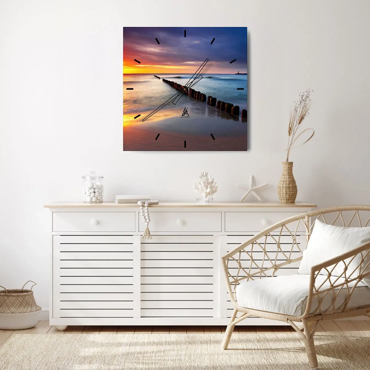 Väggklocka - Klocka på glas - Lyssna på tystnaden - 30x30 cm