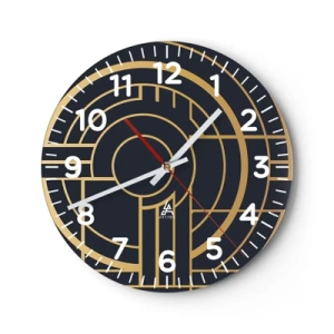 Väggklocka - Klocka på glas - Sakernas gång - 30x30 cm