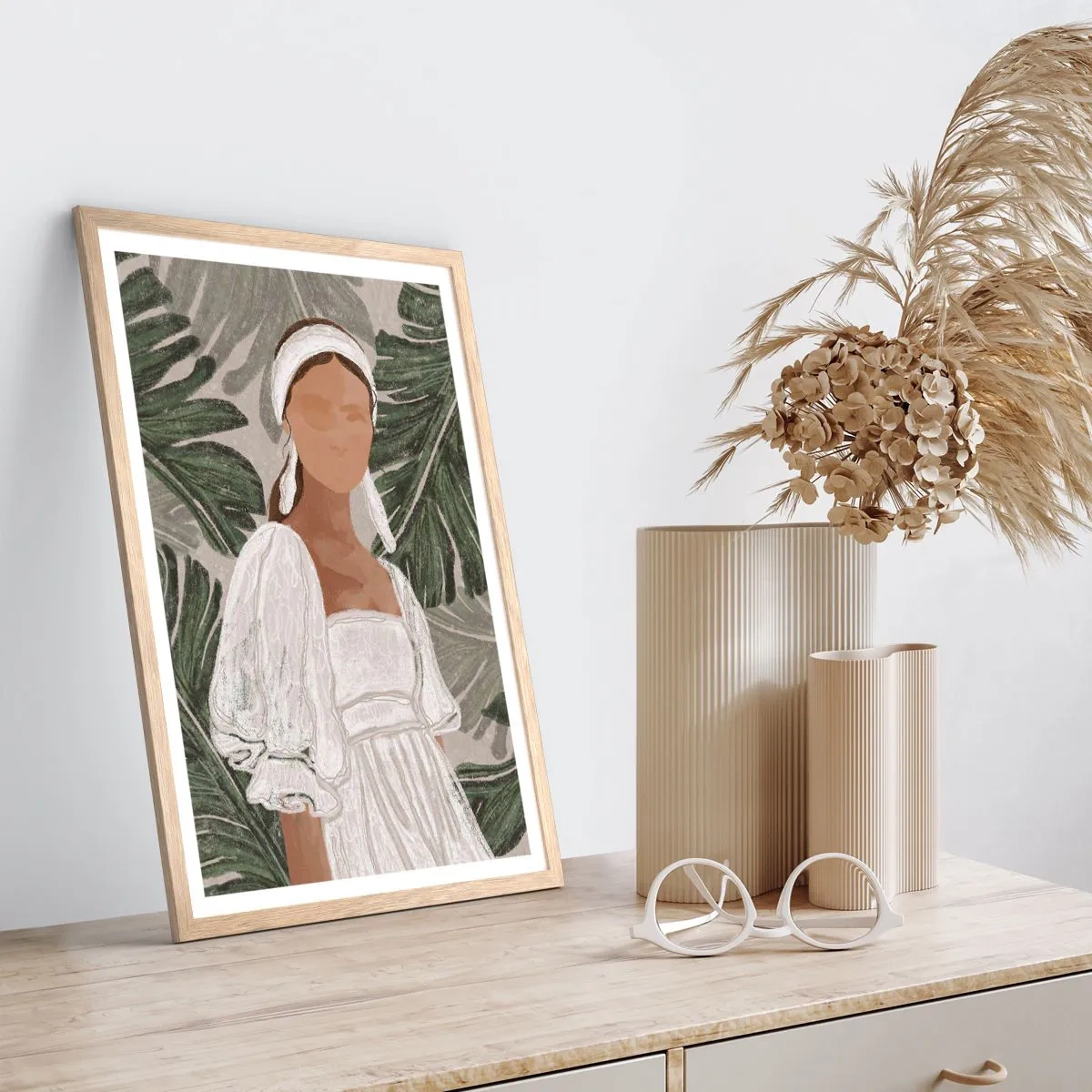 Affisch i ram av ljusek - Exotiskt porträtt - 70x100 cm