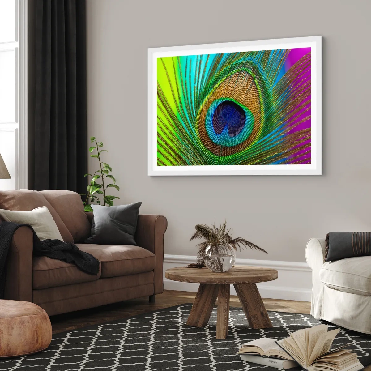 Affisch i vit ram - Öga mot öga - 91x61 cm