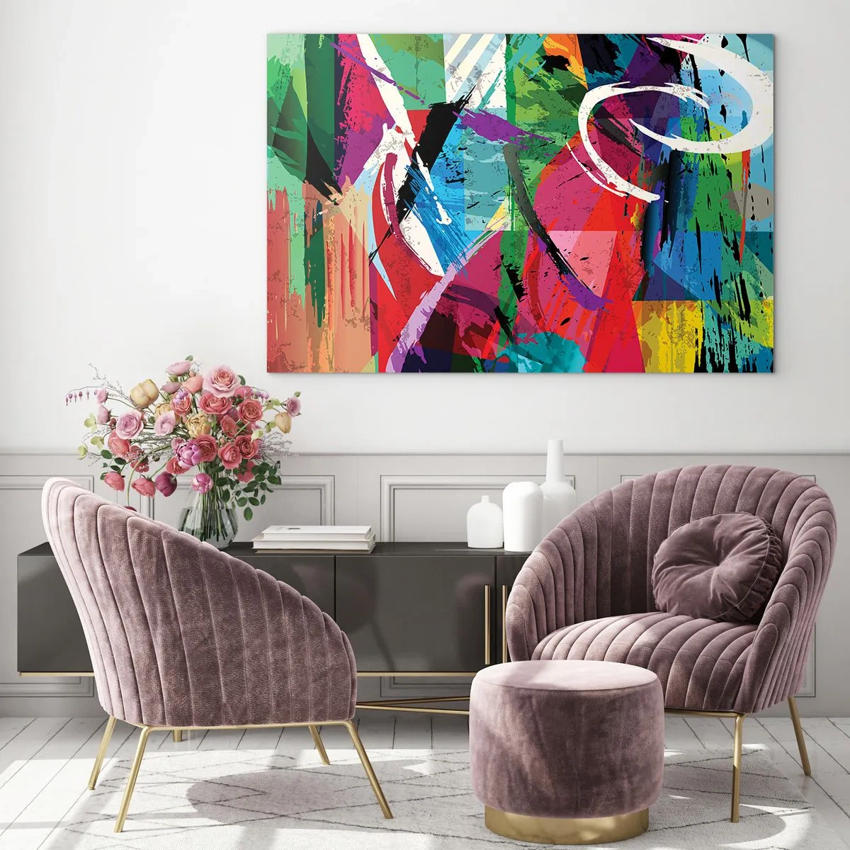 Glastavla - Bild på glas - Snabbt och livligt - 120x80 cm