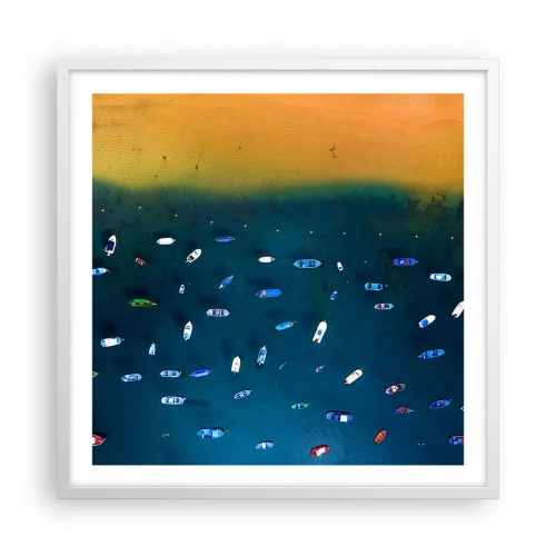 Affisch i vit ram - Ett semesterspel - 60x60 cm