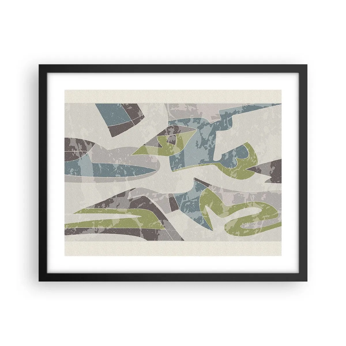 Affisch i svart ram - Komposition bakom glas - 50x40 cm