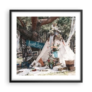 Affisch i svart ram - Make love… - 50x50 cm