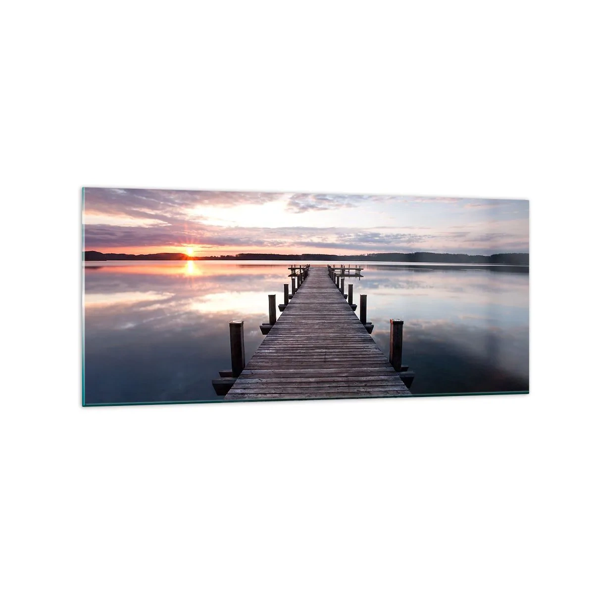 Glastavla - Bild på glas - Den tysta gränsen mellan dag och natt - 120x50 cm