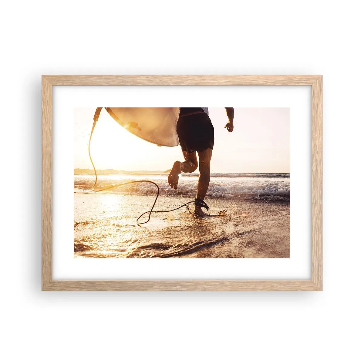 Affisch i ram av ljusek - Möta vågorna - 40x30 cm