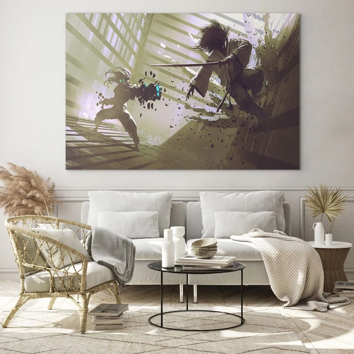 Glastavla - Bild på glas - Du kan också bli samuraj - 120x80 cm