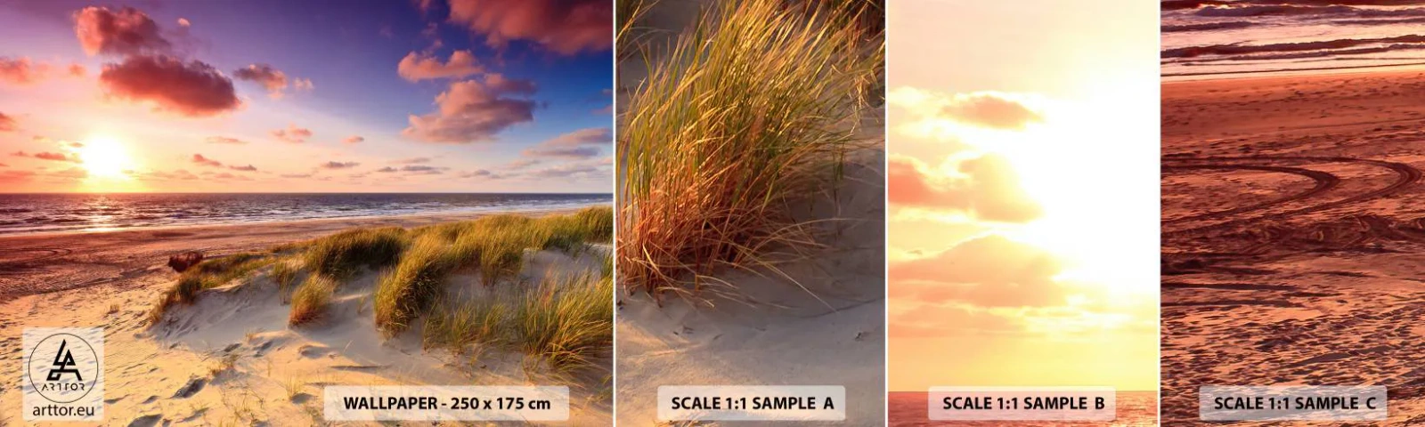 Fototapet Prov Standard Eco - Luften luktar sommar - Landskap, Strand, Dyn - 100x30 cm